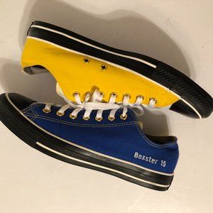 Converse All Star Unisex Customized Boxster 15 Blue Yellow Low Top Sneakers 10.5